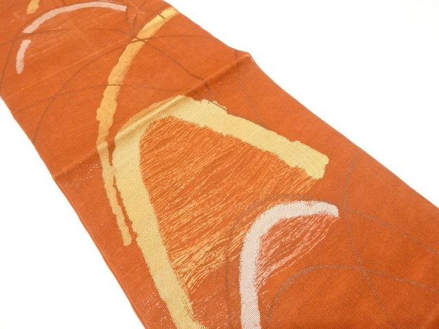 JAPANESE KIMONO / ANTIQUE FUKURO OBI FOR SUMMER / SILK / WOVEN MOUNTAINS